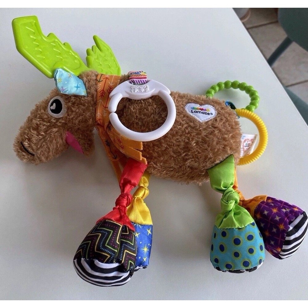Lamaze Mortimer The Moose Play And Grow Rattle Teether Squeaker Activity Toy
